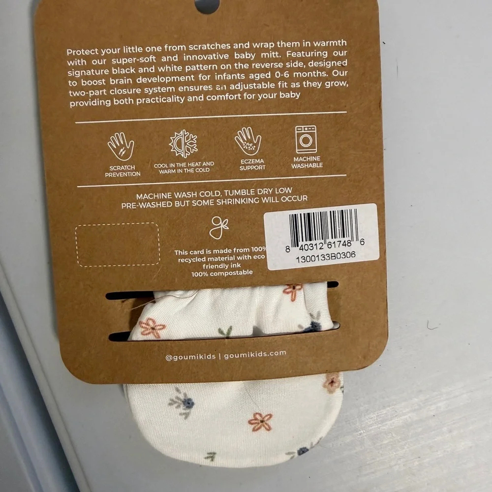 Goumi baby mittens 3-6M floral print